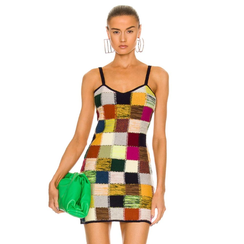 Acne studios Deria Knit Patchwork Minidress